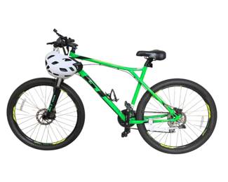 Lot 094  GT Aggressor Pro 27.5 Hardtail Mountain Bike  Green  Black  w Helmet