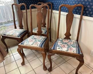 Vintage Queen Anne style oak side chairs. Were $300…NOW $150