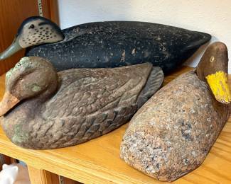 Antique painted wood & cork duck decoys. 50% OFF