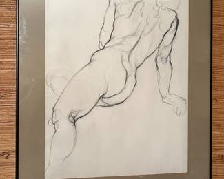 Charcoal on paper nude drawing, unsigned. Was $250...NOW $95