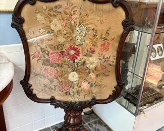 Antique English petit point fireplace screen. Was $595…NOW $275
