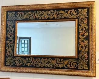 Large gold-stenciled beveled mirror. Was $695...NOW $345
