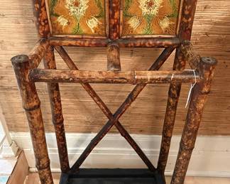 Antique English burnt bamboo stick/cane stand. Was $475…NOW $225