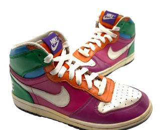 GUARANTEED AUTHENTIC Nike Dunk High Premium “Rainbow” Multicolor Leather Sneakers; Women’s Size 7.5 - Pre-Owned