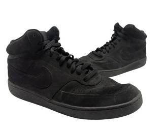 GUARANTEED AUTHENTIC Nike Court Borough Mid Black on Black High Top Sneakers Men's Size 11.5 - Pre-Owned