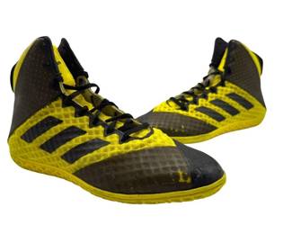 GUARANTEED AUTHENTIC Adidas Wrestling Shoes – Yellow & Black; Men's Size 8.5; Pre-Owned