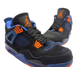 GUARANTEED AUTHENTIC Air Jordan 4 Retro “Cavs” Black/Blue/Orange Sneakers; Men’s Size 10.5 - Pre-Owned