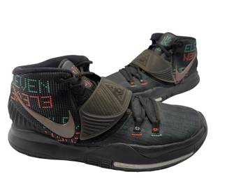 GUARANTEED AUTHENTIC Nike Kyrie 6 “Eleven” Black/Orange/Green Basketball Sneakers; Men’s Size 10 - Pre-Owned