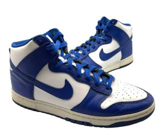 GUARANTEED AUTHENTIC Nike Dunk High Retro Royal Blue/White Leather Sneakers; Men’s Size 12 - Pre-Owned