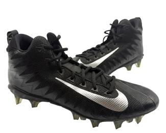 GUARANTEED AUTHENTIC Nike Vapor Untouchable Football Cleats – Black & Metallic Silver, Men's Size 11.5; Pre-Owned