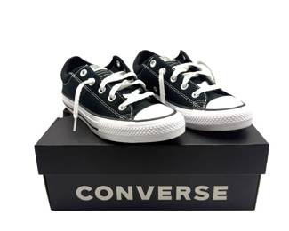 GUARANTEED AUTHENTIC Converse Chuck Taylor All Star Low Top Black/White Canvas Sneakers; Kids’ Size 4 - With Box