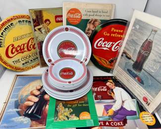 5 EarlyCocaColaAdvertisingSignsMelamineDinnerware