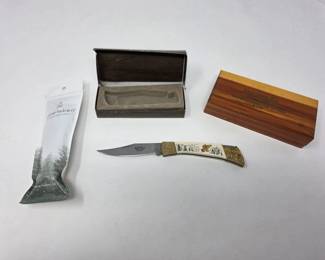 159 VintagePocketKnifeLotBuckArkansasStone135berlebenProFire