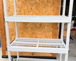 56 LightGrayPlasticShelvingUnit