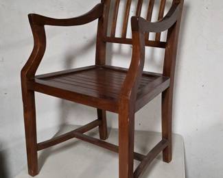 72 DavidSmithCoWoodenMissionStyleSlatBackArmchairinBrown