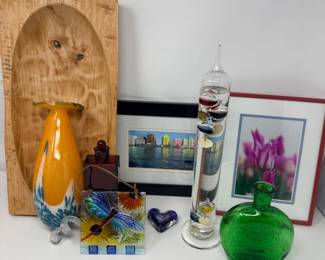 12 HandCarvedWoodBowlCuracaoPhotoGalileoThermometer