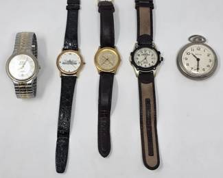 134 Lotof5MixedMetalandLeatherWatches