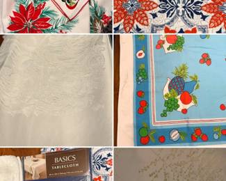 144 MixedTableclothSetHolidayDamaskVIntageCasual