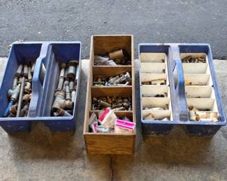 96 CastIronBrassPVCPlumbingFittingsLotIn3Containers