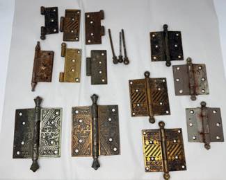 136 AntiqueAestheticMovementCastBronzeDoorHingesCollection