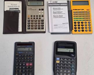 106 4HandheldCalculatorsPocketHandymanInchMateTICasio