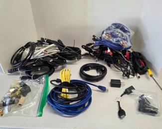 131 30AssortedHDMIAVCablesTVCoaxVariousOtherCables