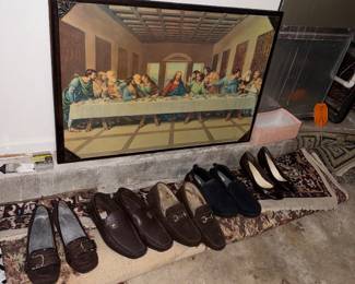 Shoes. Rug. religious last supper canvas