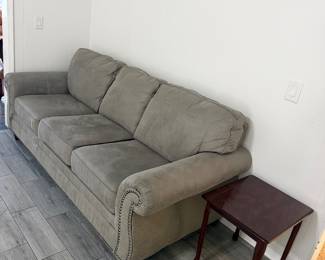 3-piece sofa set in a neutral taupe/gray fabric