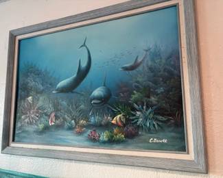 LARGE DOLPHIN PAINTING
