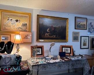 JEWELRY AND HUNTING PAINTINGS