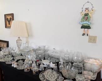 Crystal and glass serving dishes