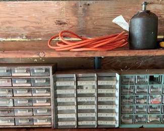 319 - 3 Multi-Drawer Organizers & Drop Cord (Description): Used as is electric/electronic/mechanical item. No guarantee all components, untested.