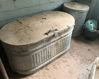501 - Vintage Water Trough w/ lid & more