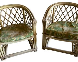 359 - 2 Wicker Outdoor Chairs - As Is - 28 x 26 x 26