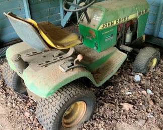 8 - John Deere 111 11.5 HP I/C Lawnmower W/O Deck (Description): Used as is electric/electronic/mechanical item. No guarantee all components, untested.