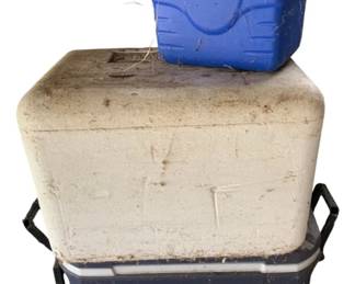 108 - 2 Coleman Coolers & 1 Styrofoam Cooler