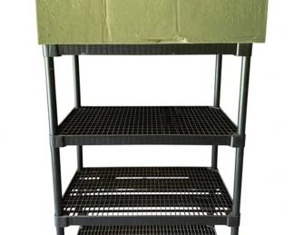 360 - 4 Tier Black Plastic Shelf - 55 x 36 x 24