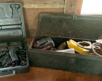 328 - Toolbox & Impact Drill (Description): Used as is electric/electronic/mechanical item. No guarantee all components, untested.