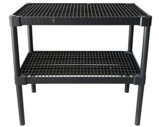 364 - 2 Tier Black Plastic Shelf - 36 x 36 x 24