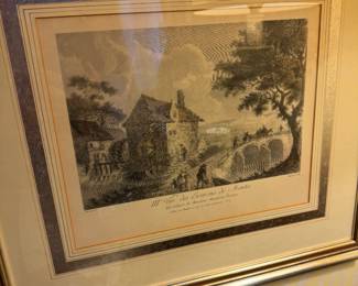 One of a set of 4 antique engravings