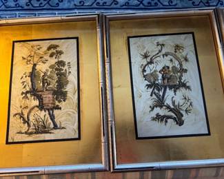 two of 4 Asian prints