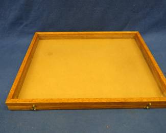 Lot 111. Wooden display box with glass top 18 1/2 x 14 1/2 x 1 1/2  inches