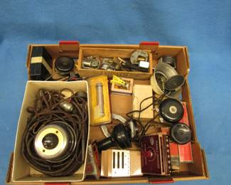 Lot 394. Miscellaneous Speaker and Microphone, Amplifier parts, Music Box's, and More.