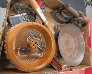 Lot 147. Vintage handwarmers, sad irons and more