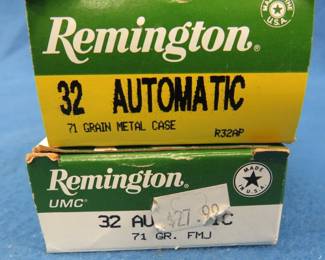 Lot 291. 100 rounds of Remington 32 auto