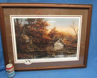 Lot 320. Autumn Shoreline signed, numbered, framed, and matted Terry Redlin print