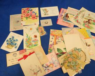 Lot 50. Vintage greeting cards and a few postcards