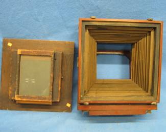 Lot 439. Antique wooden camera housing. Not complete