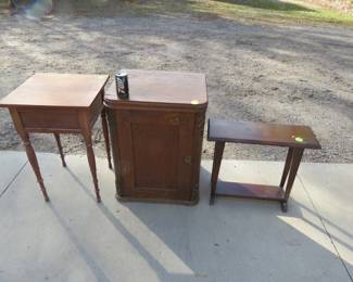 Lot 269. Two end tables and a cabinet