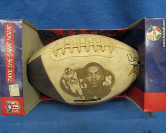 Lot 402. Minnesota Vikings #84 Randy Moss Football in the box